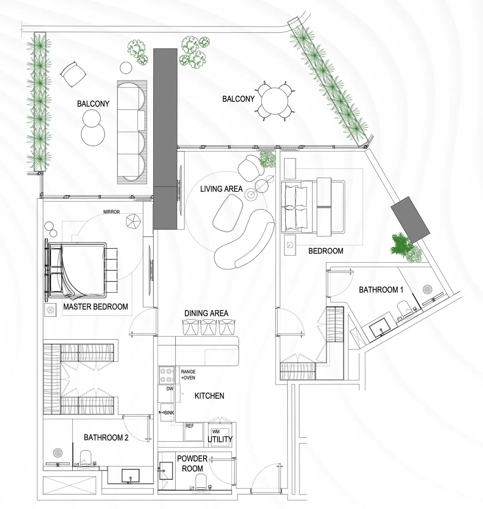 2 Bedrooms apartments - Fortune Bay Residences