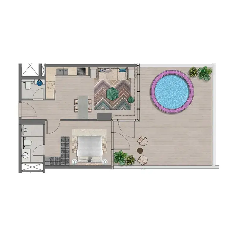 1 Bedroom apartments - Trio Isle