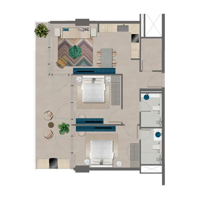 2 Bedrooms apartments - Trio Isle
