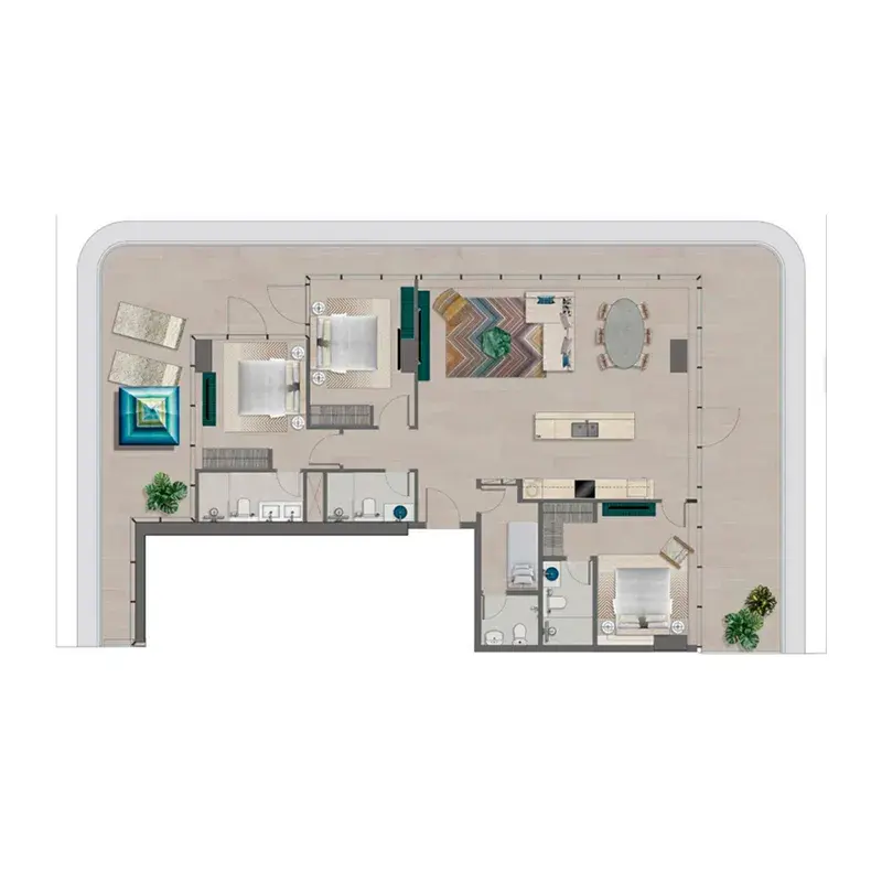 3 Bedrooms apartments - Trio Isle