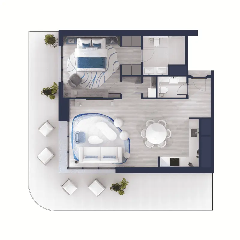 1 bedroom floor plan