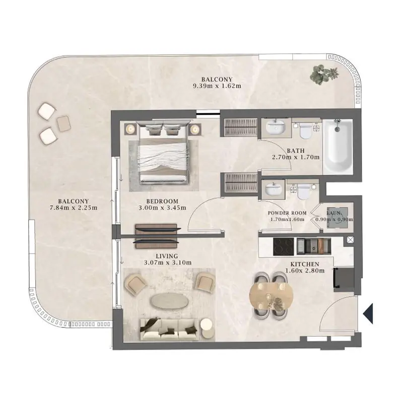 1,5 bedroom Apartments -  Arthouse Residences by Cledor