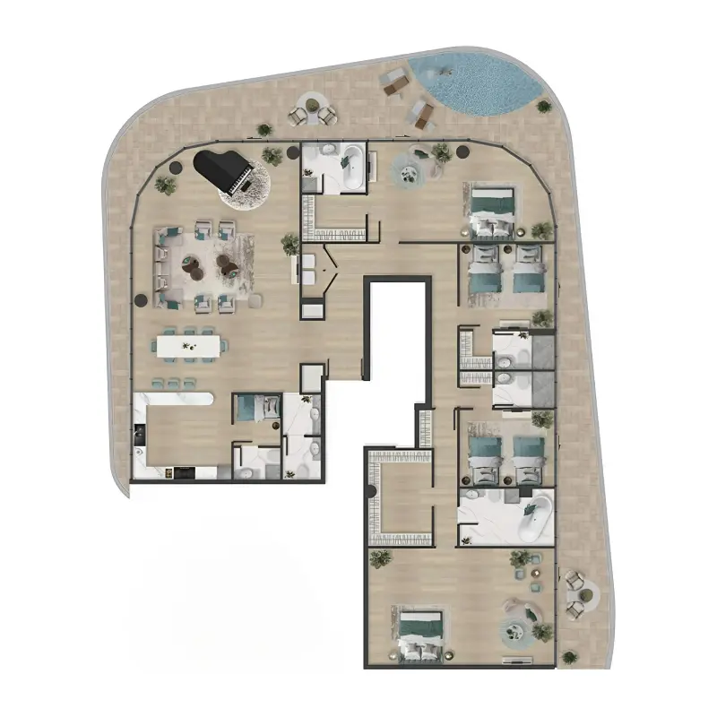 4 bedroom + pool