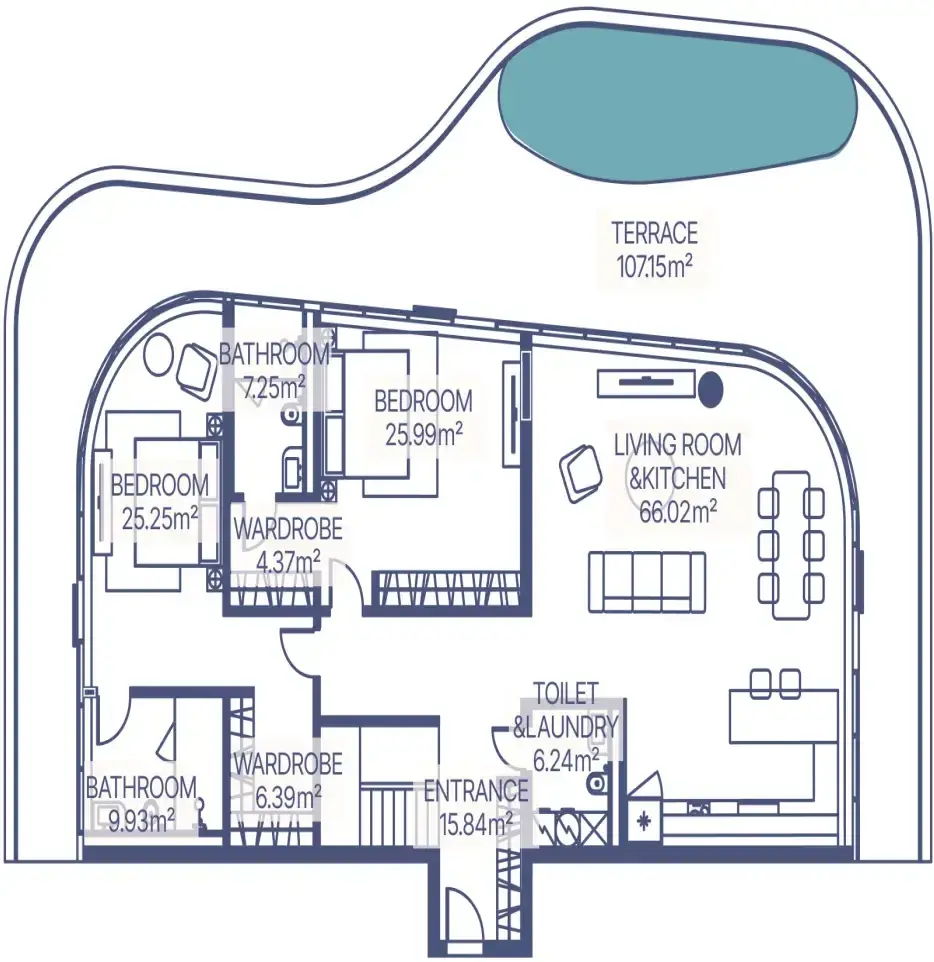 4 Bedrooms apartments - Gianfranco Ferre Residences