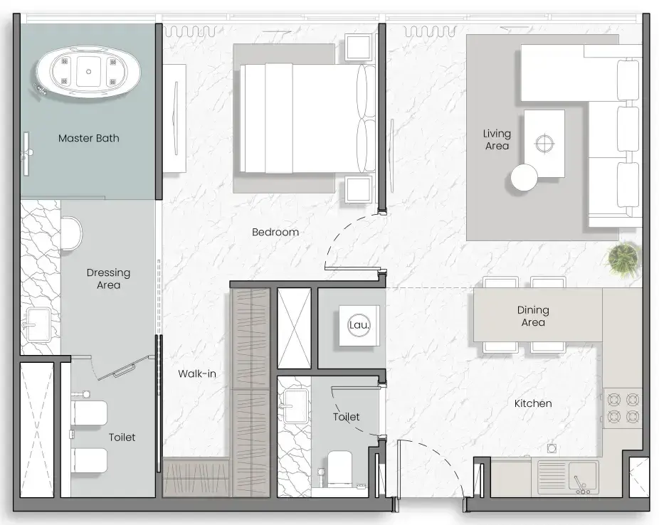 1 Bedroom apartments - Manta Bay