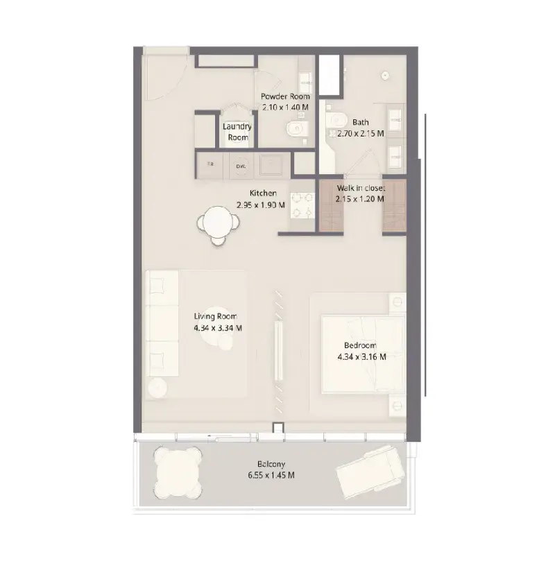 Studio apartments - The Residences at Sheraton Al Marjan Island Resort