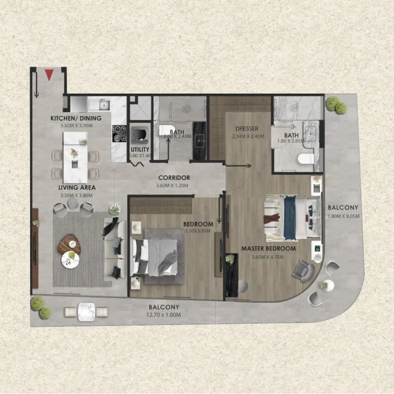 2 bedroom
