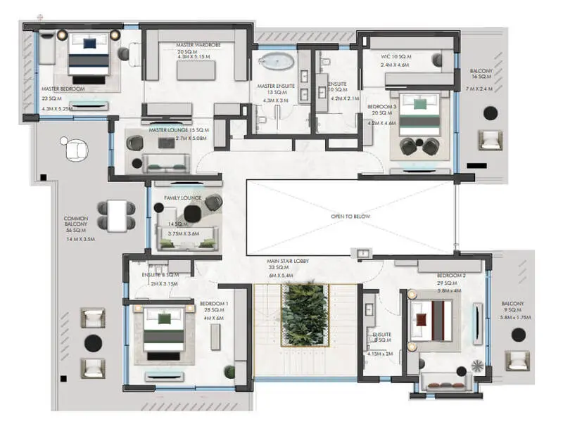 5 bedroom floor plan