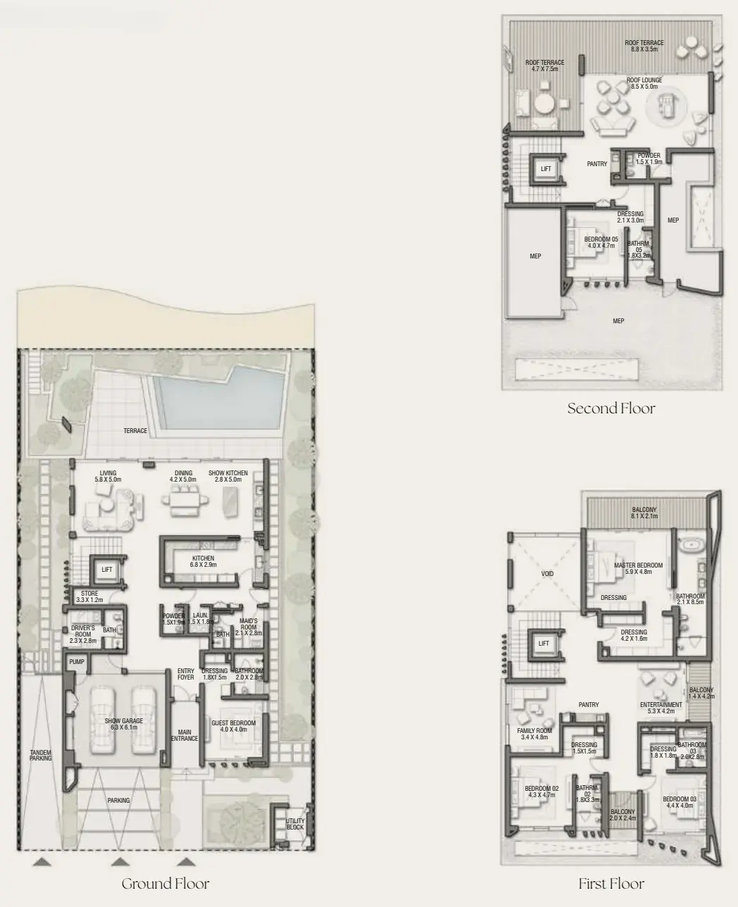 5 Bedrooms villa - Palm Jebel Ali Villas