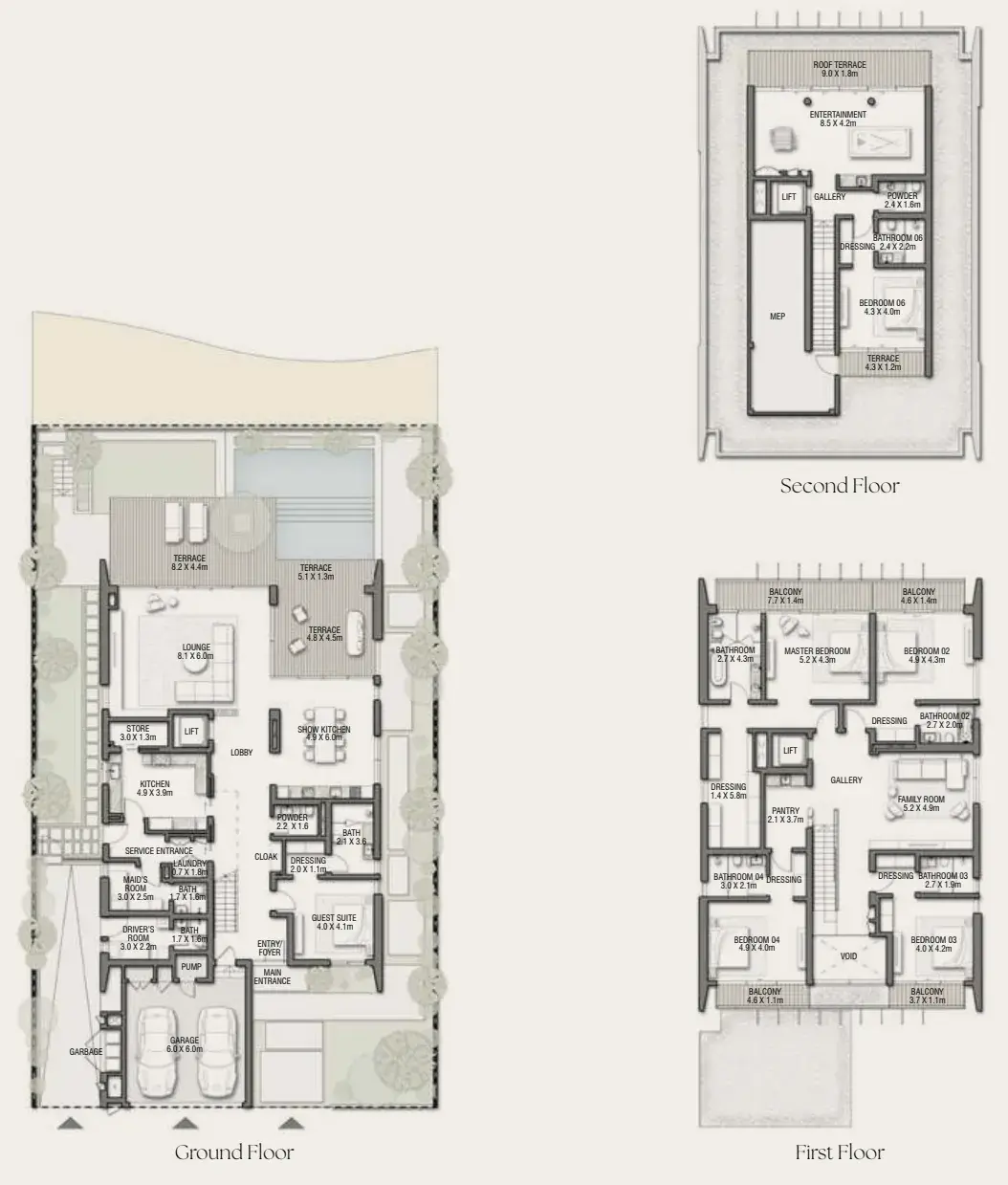 6 Bedrooms villa - Palm Jebel Ali Villas