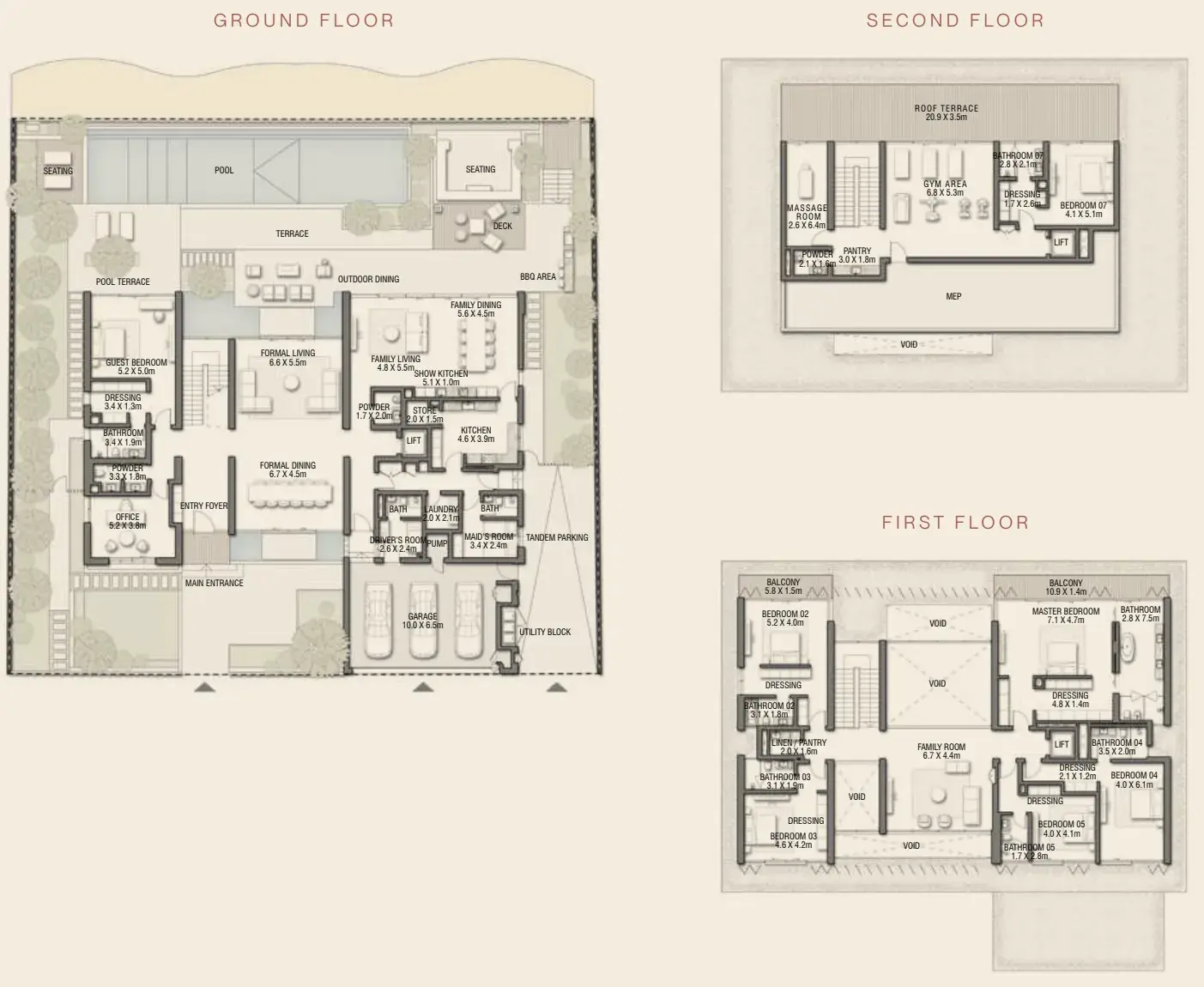 7 Bedrooms villa - Palm Jebel Ali Villas