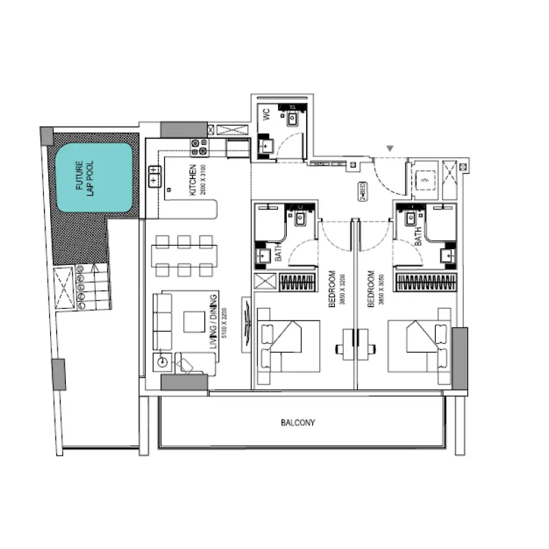 2 bedroom