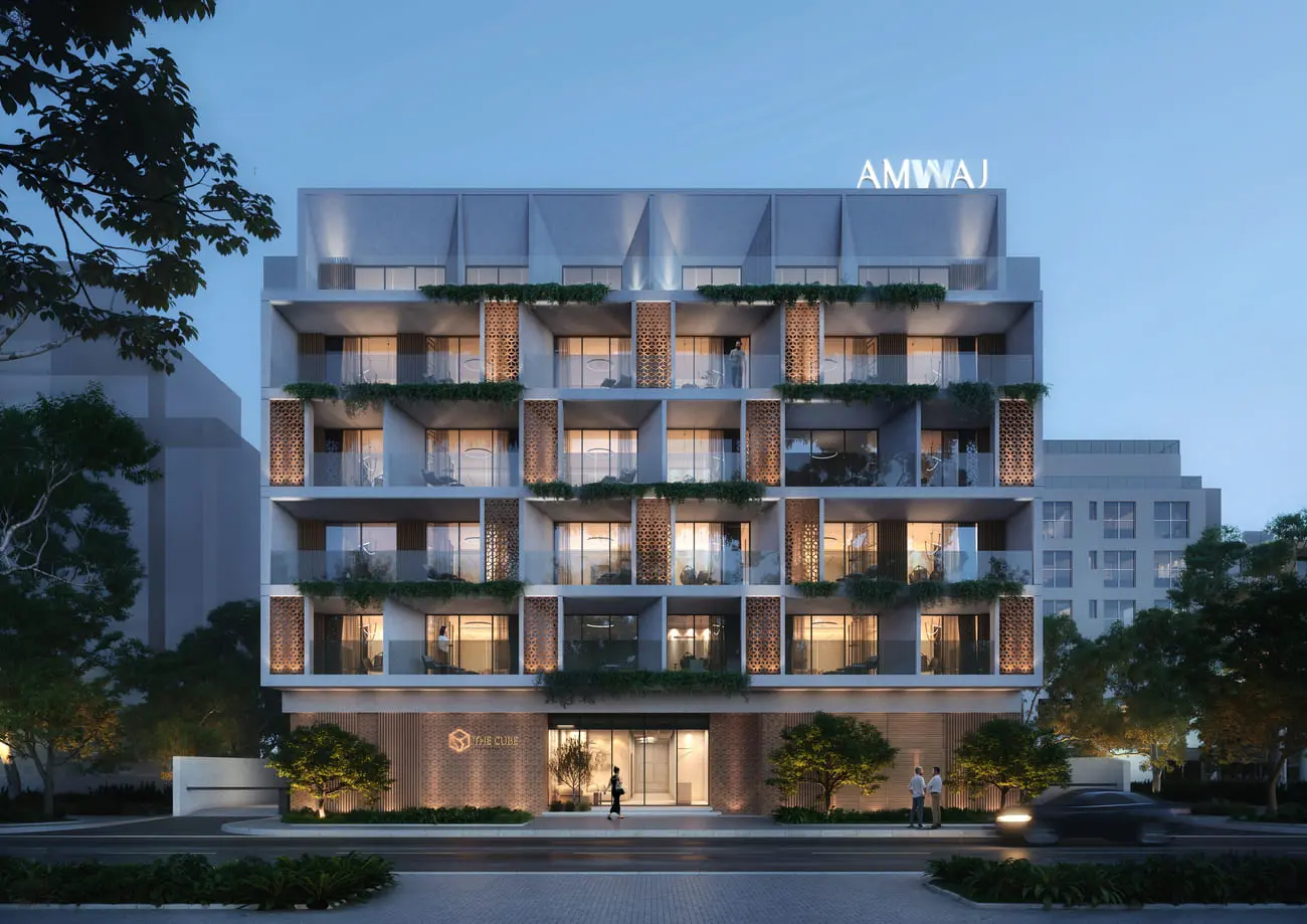 The Cube Residences in Meydan City by Amwaj Development - Exterior Image 3