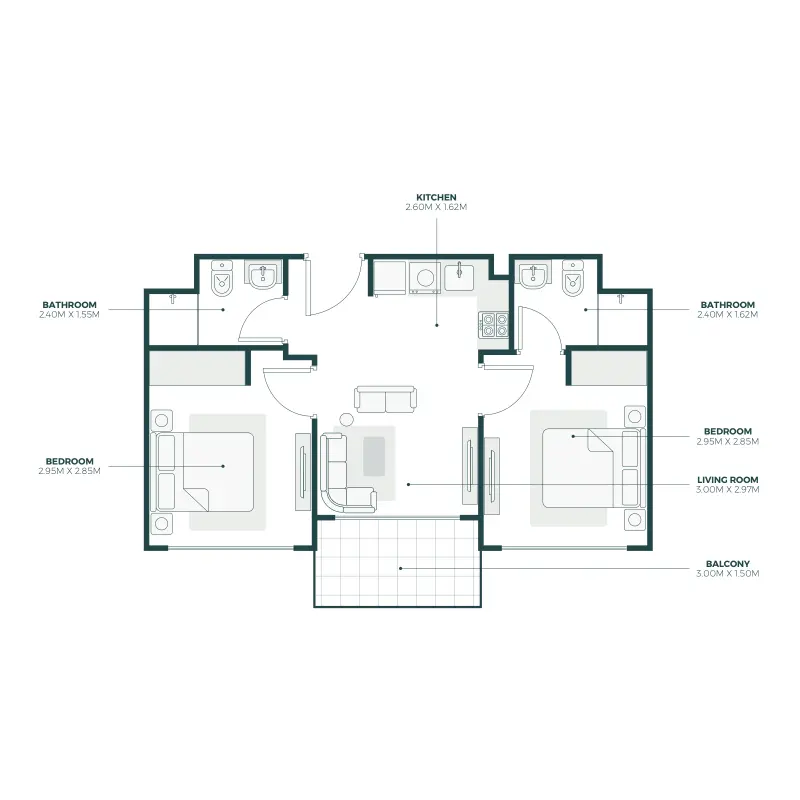 2 bedroom