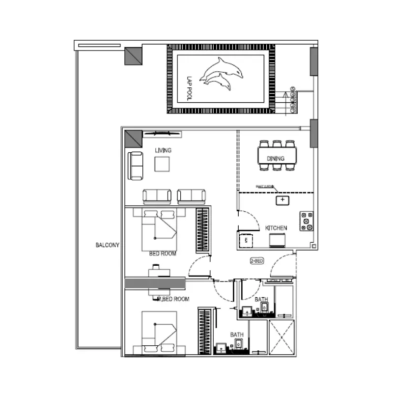 2 bedroom + Pool