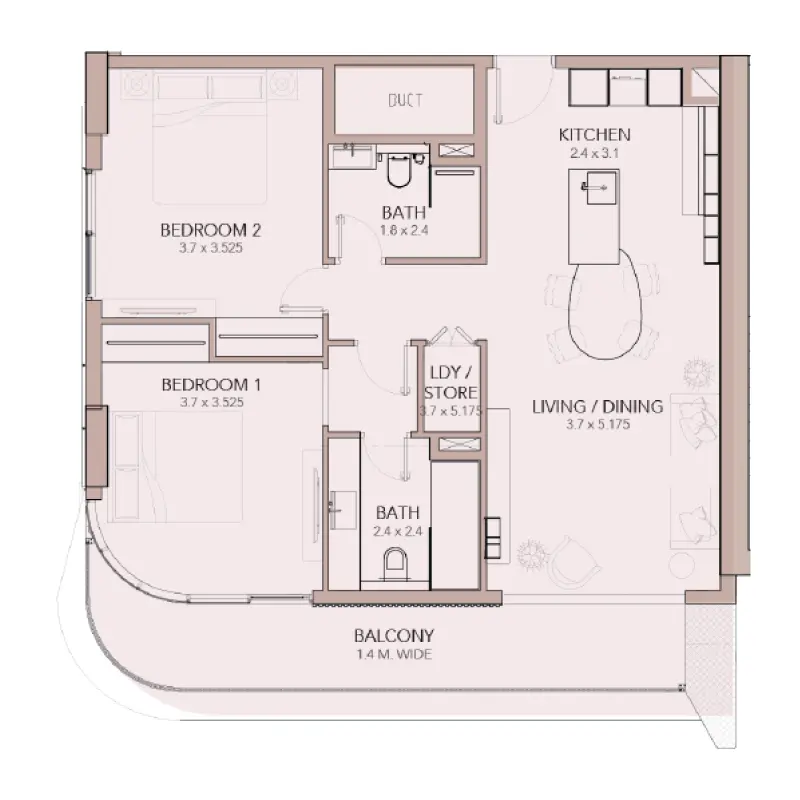 2 bedroom