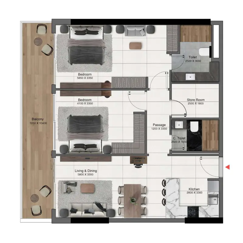 2 bedroom
