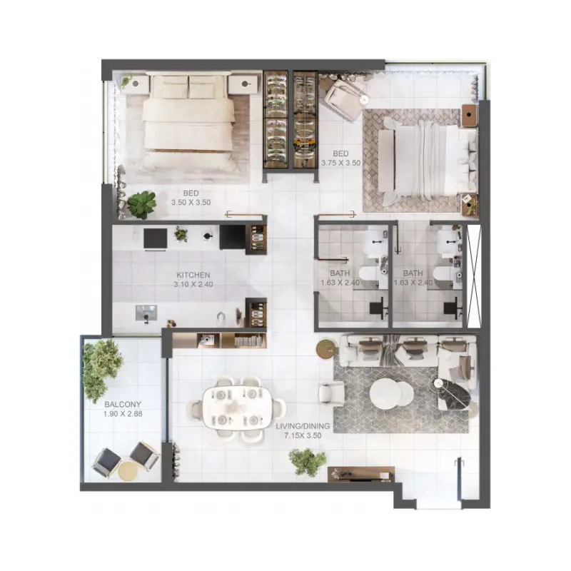 2 bedroom