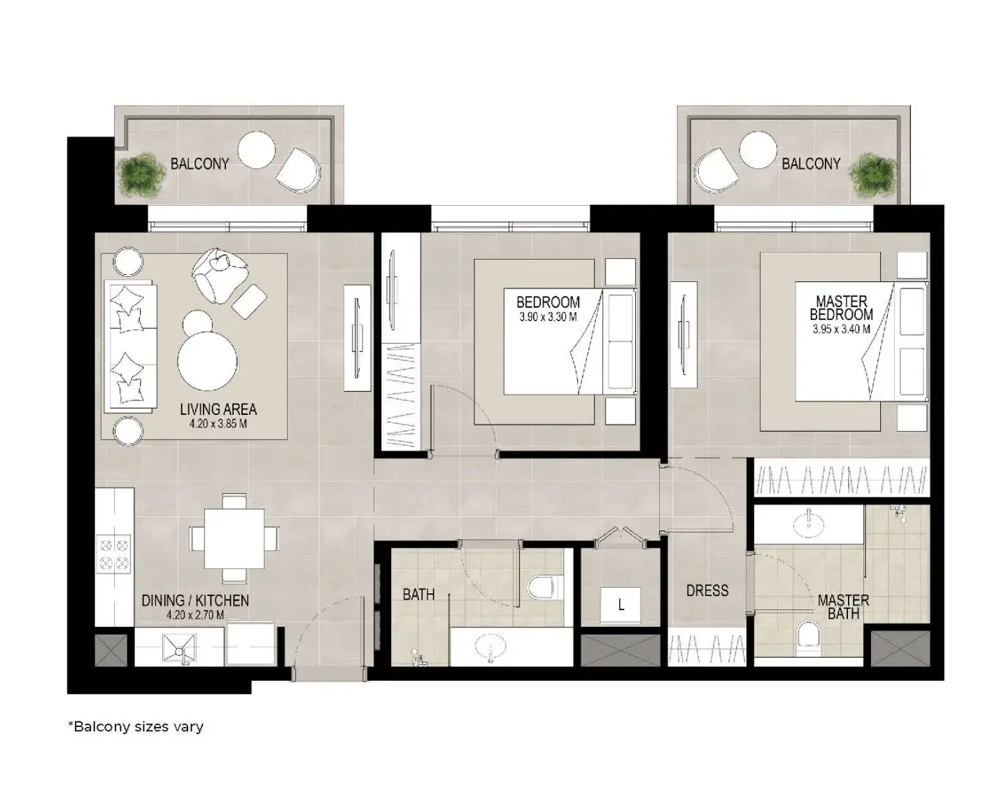 2 Bedrooms apartments - Lana on the Park