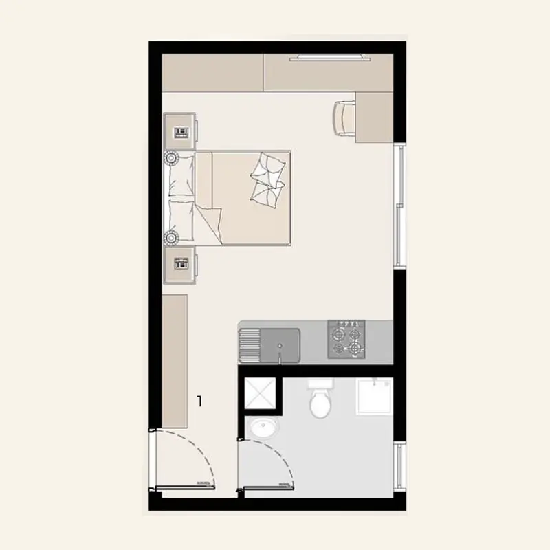 Studio Apartments floor plan