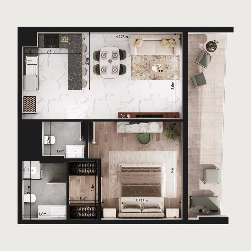 1 bedroom Apartments -  VOI Residence