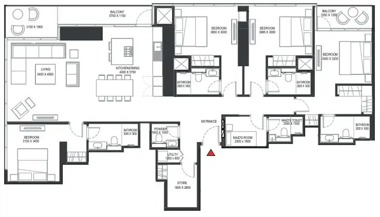 4 Bedrooms apartments - Sobha One
