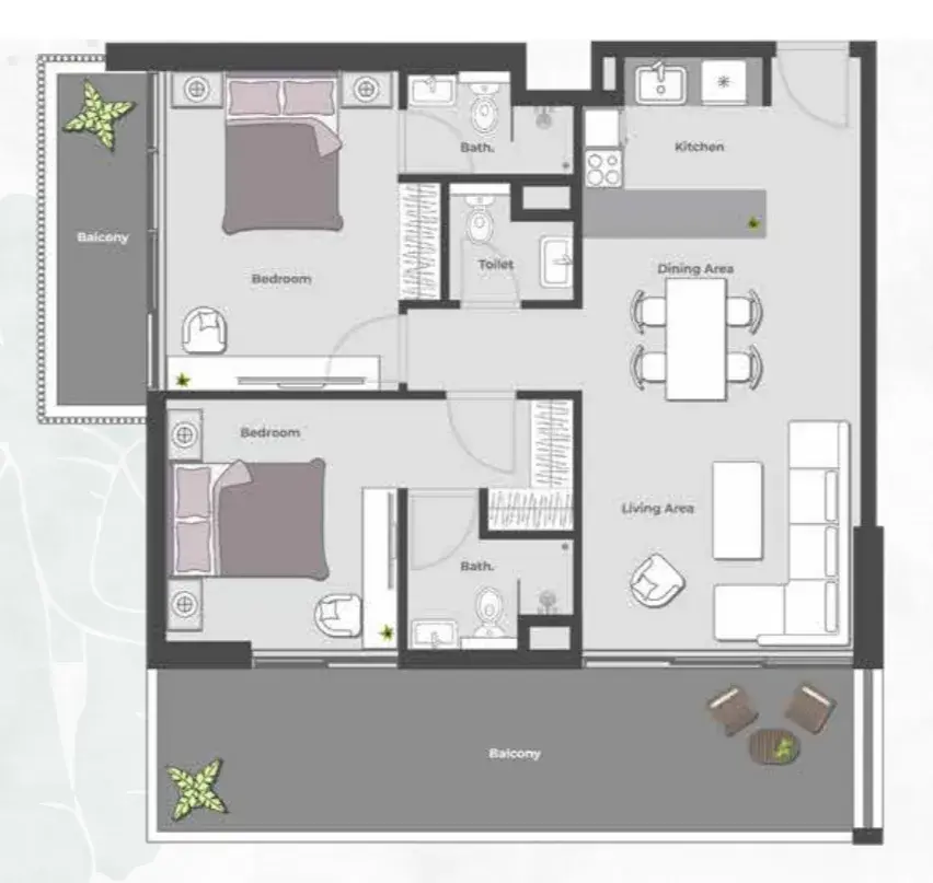 2 Bedrooms apartments - Arib Collection