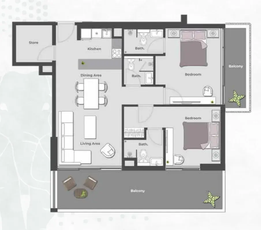 2.5 bedrooms apartments - Arib Collection