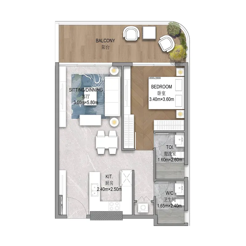 1 bedroom Apartments -  Forest City 2