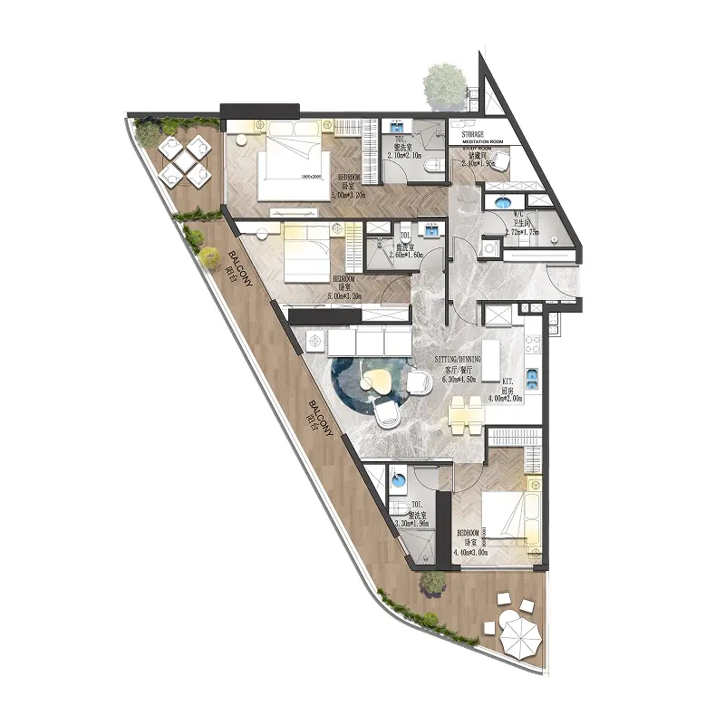 3 bedroom Apartments -  Forest City 2