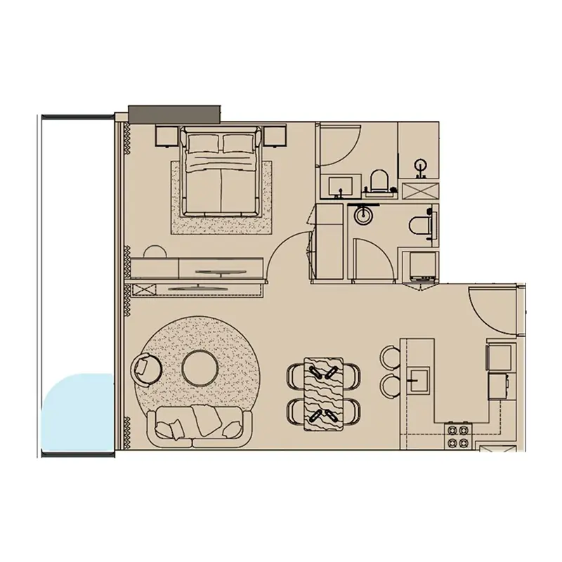 1 bedroom + pool Apartments -  Cove Edition 5