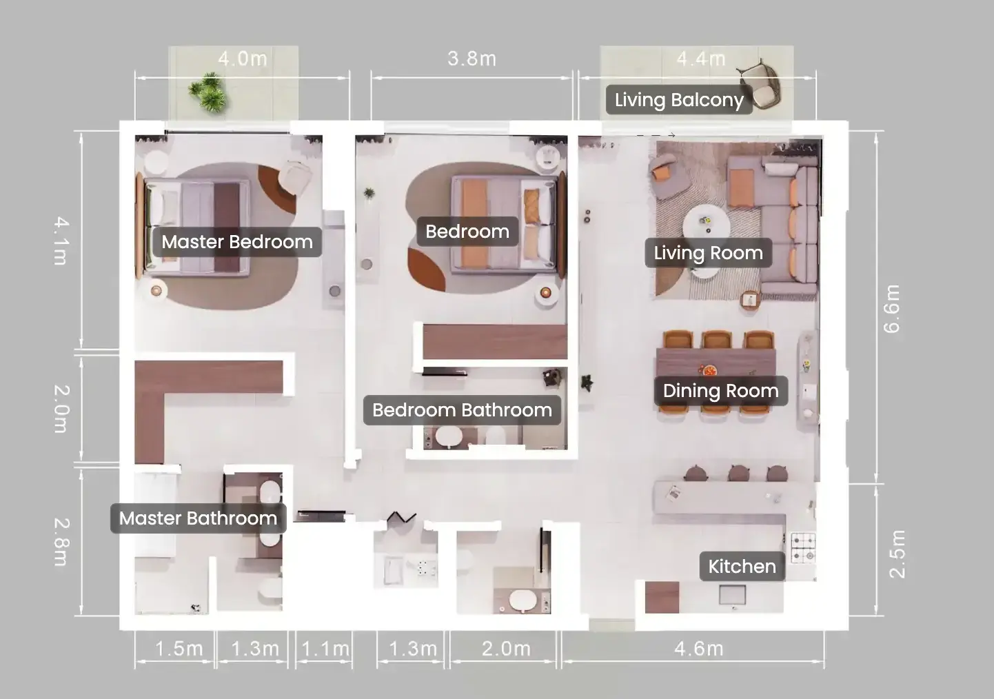 2 Bedrooms apartments - Verdes by Haven