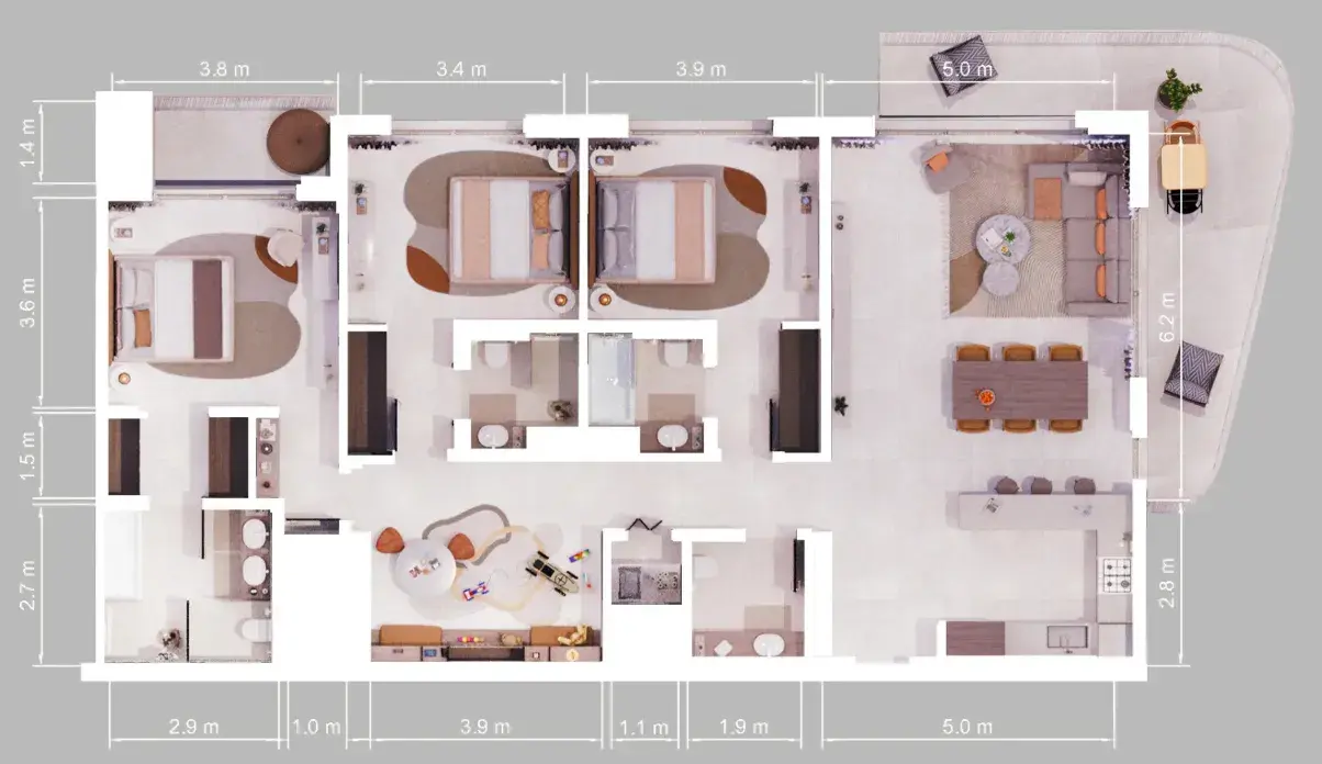 3 Bedrooms apartments - Verdes by Haven
