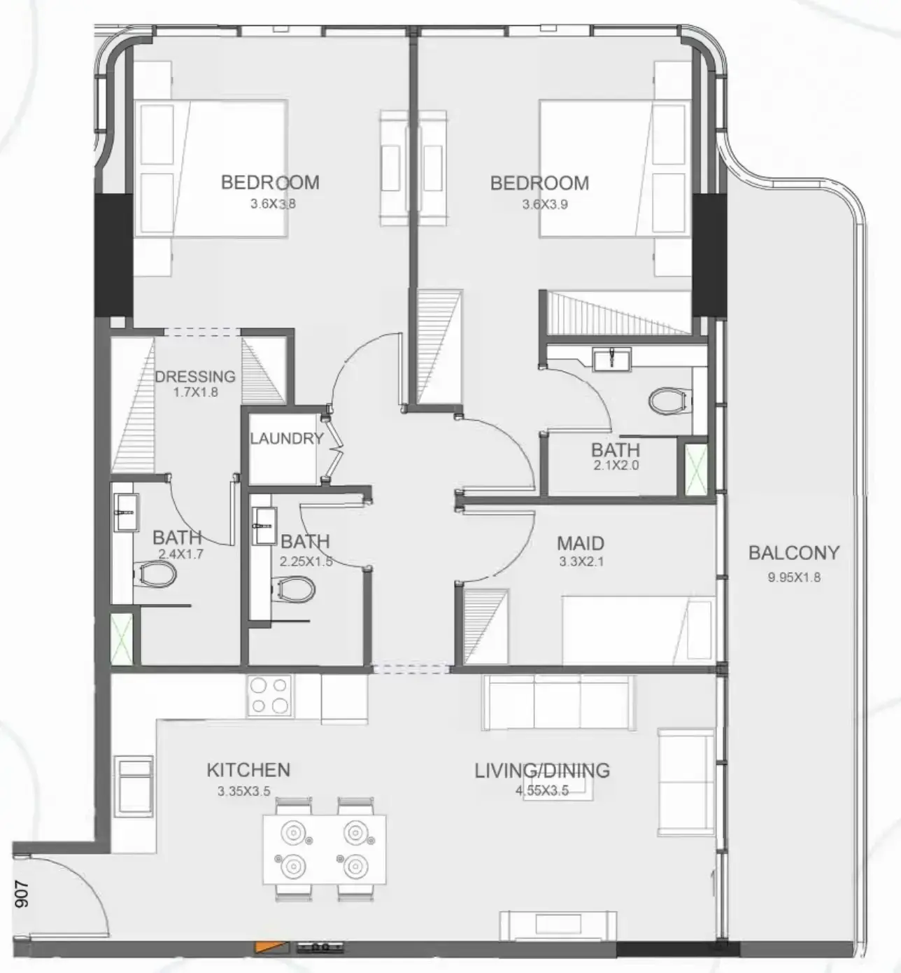 2 Bedrooms apartments - Floarea Oasis
