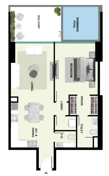 1 Bedroom apartments - Samana Park Meadows