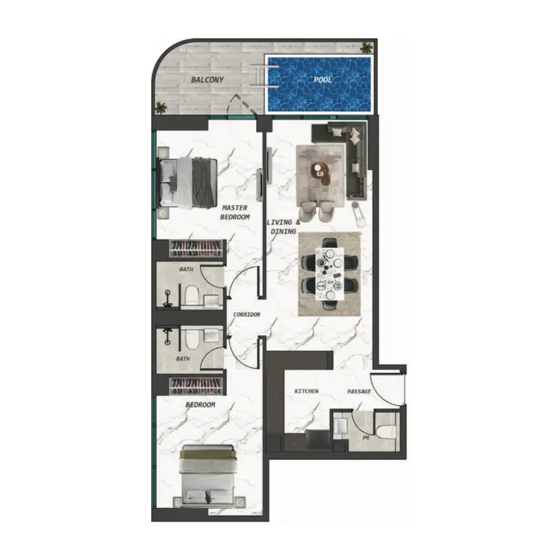 2 bedroom