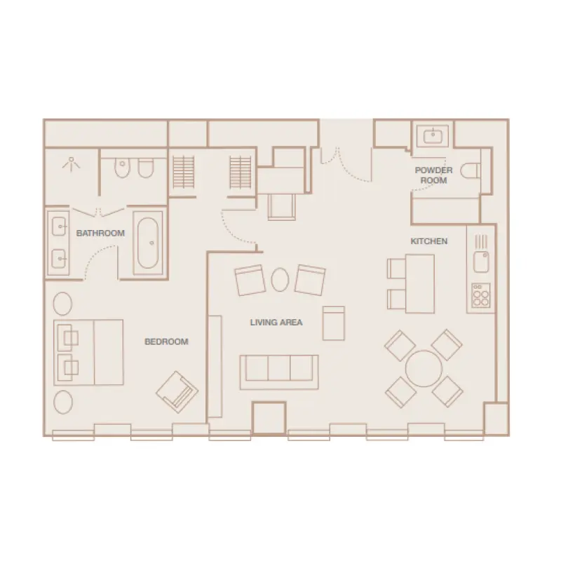 1 bedroom floor plan