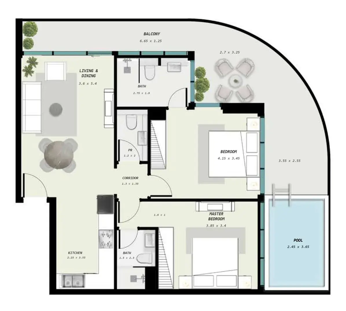 2 Bedrooms apartments - Samana Avenue