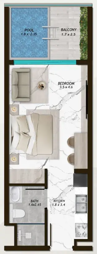 Studio apartments - Samana Parkville