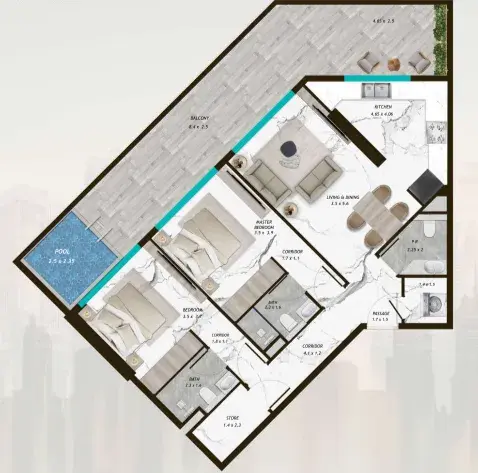 2 Bedrooms apartments - Samana Parkville