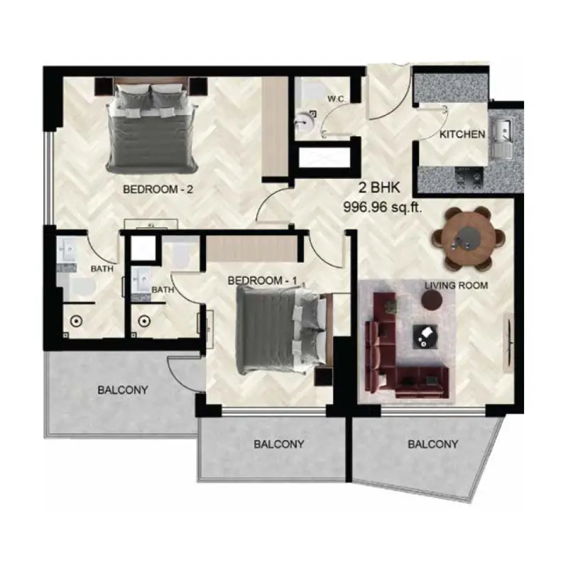 2 bedroom