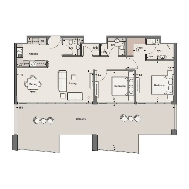 2 bedroom