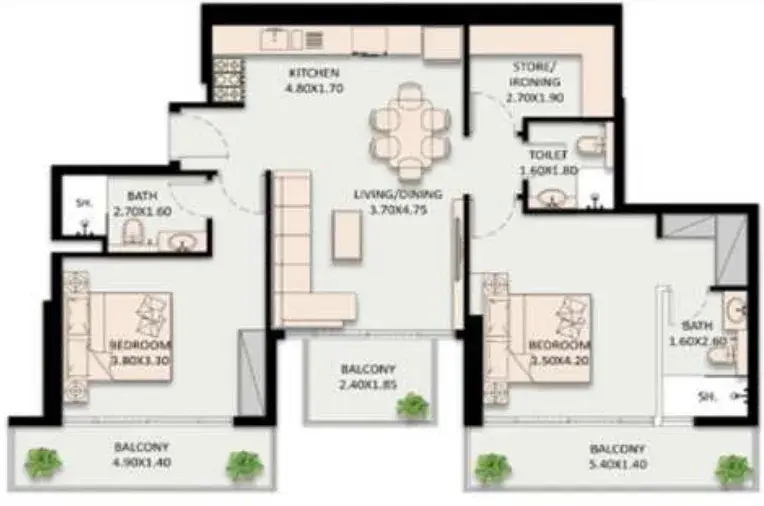 2 Bedrooms apartments - Golden Wood Views V