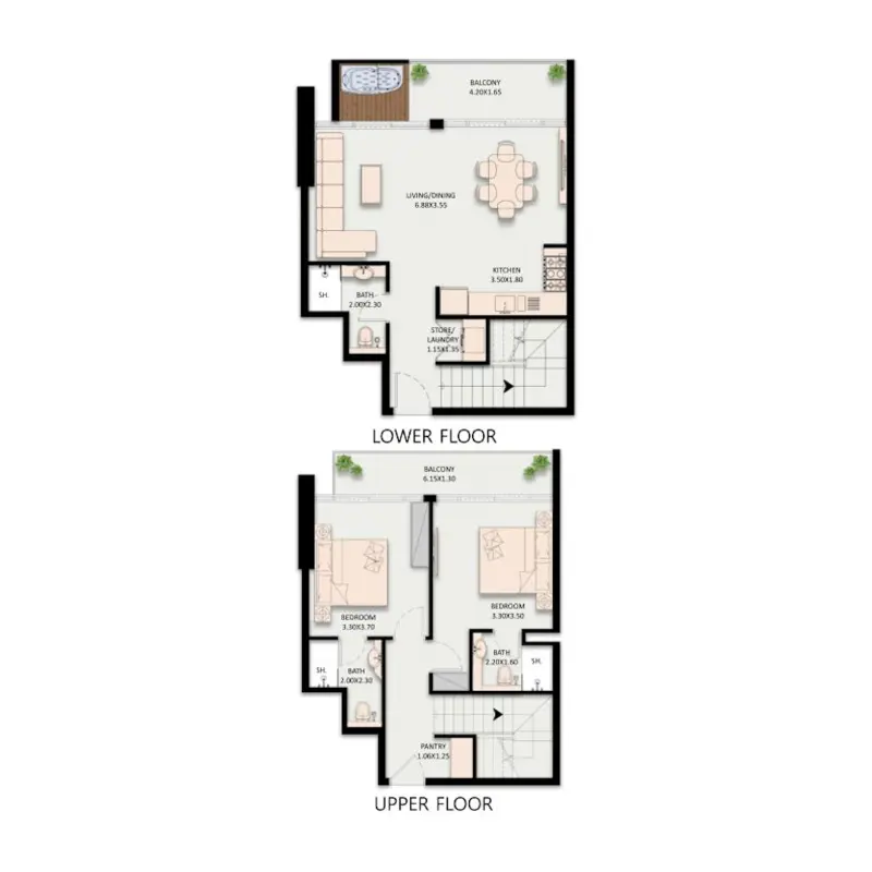 2 bedroom