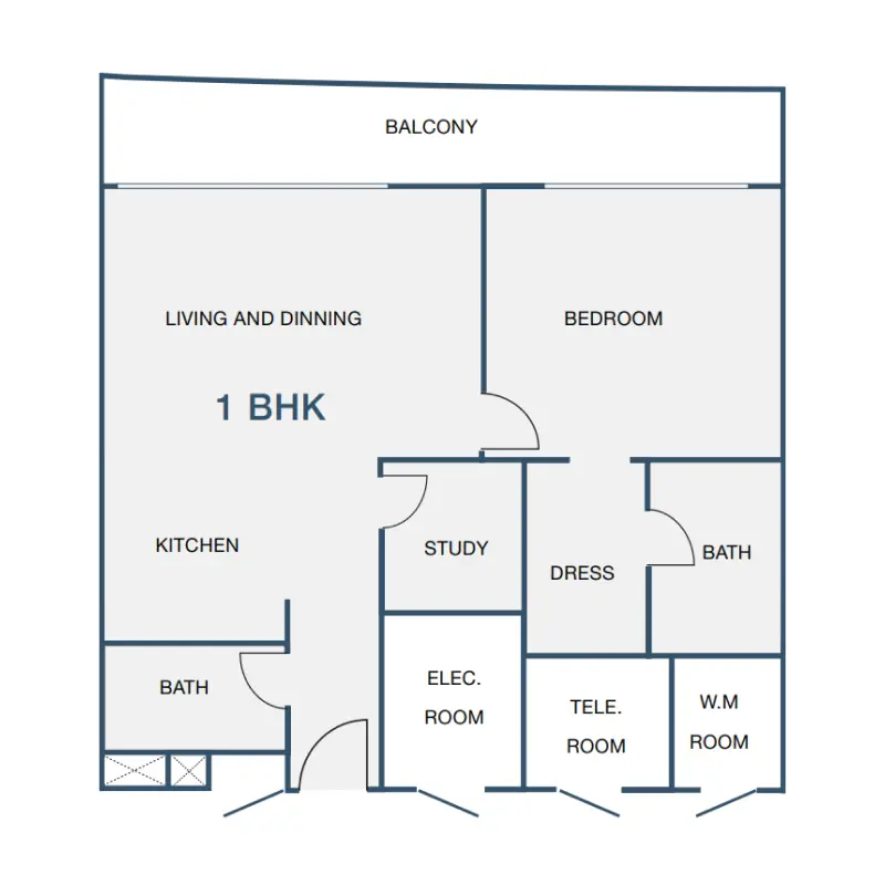 1 bedroom floor plan