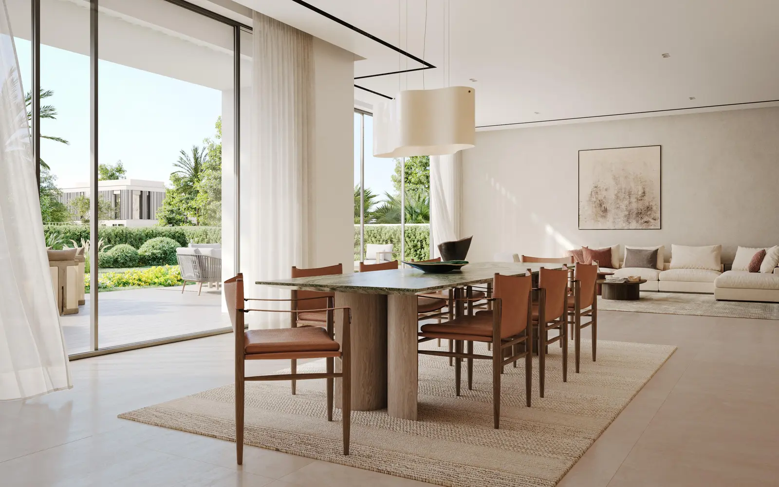 Stylish dining space at Fay Gardens Fay Hills Masdar City reflecting luxury living and open-concept family interiors.jpg