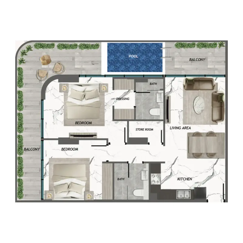 2 bedroom