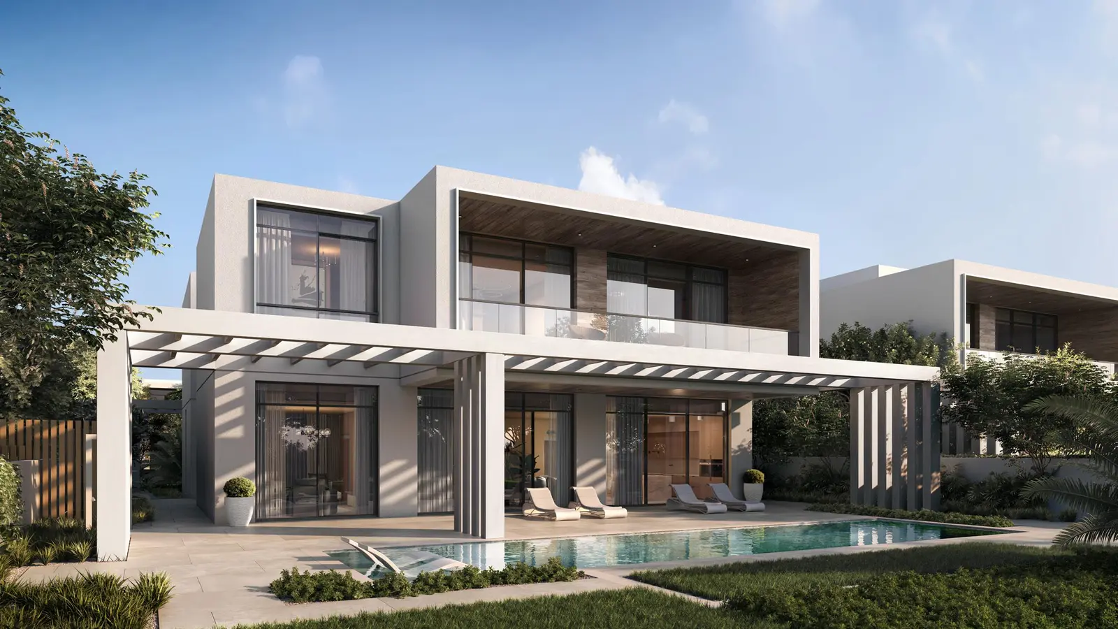 Elegant villa façade at Bashayer Villas Hudayriyat Island featuring clean lines, natural tones, and upscale coastal-inspired design.jpg