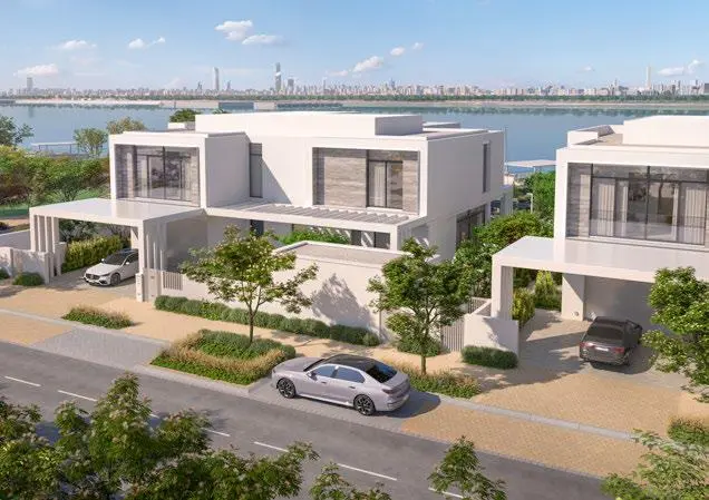 Modern Bashayer Villas exterior on Hudayriyat Island