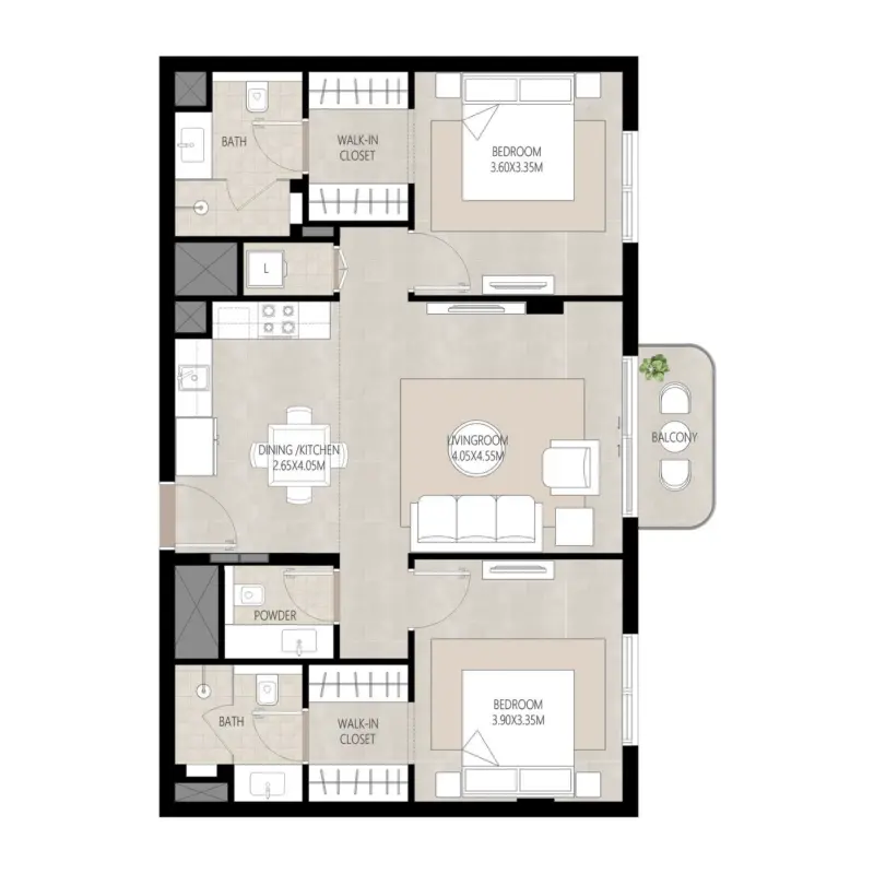2 bedroom